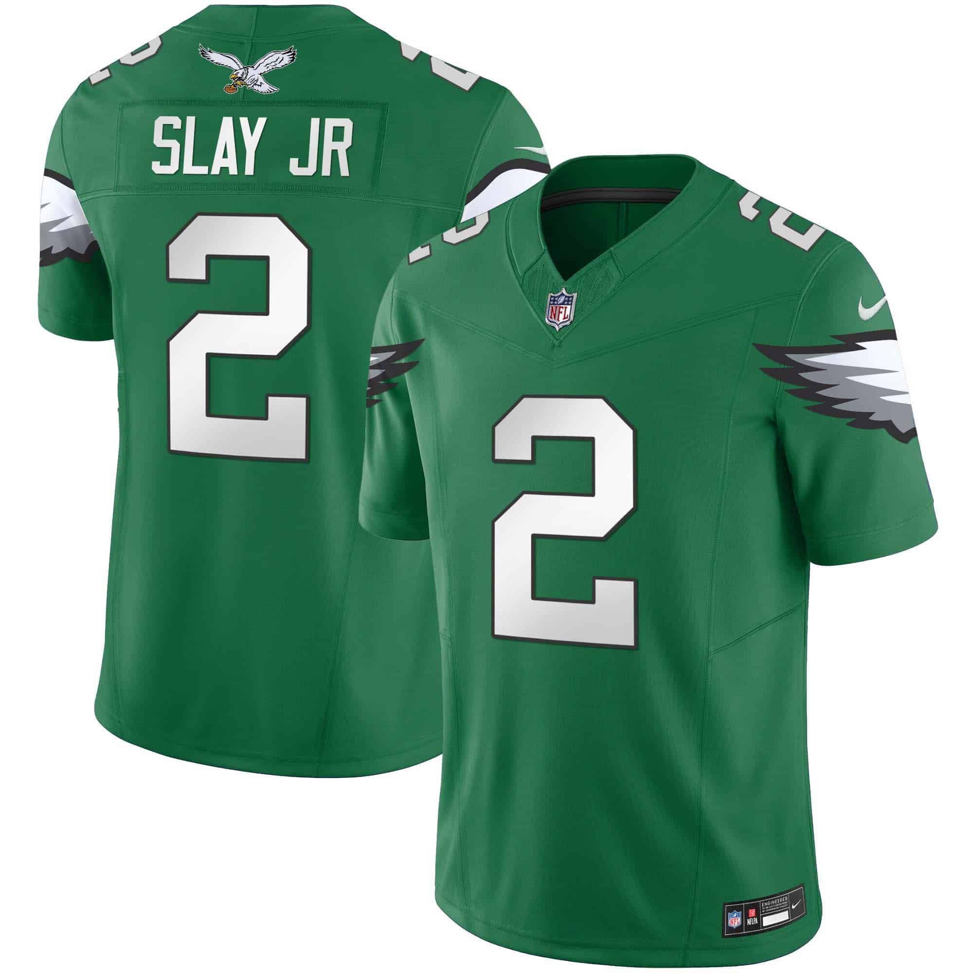 Men Philadelphia Eagles #2 Slay jr Green 2024 Nike Vapor Limited NFL Jersey